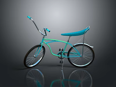 Turquoise Classic Bicycle With Unique Frame Comfortable Seat And Stylish Design 3d model