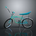 Turquoise Classic Bicycle With Unique Frame Comfortable Seat And Stylish Design 3d model