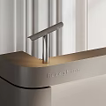 Modern Sleek Reception Desk With Gray Curtains And Property Hall Logo
