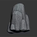 Gray Stacked Rock Formation With Textured Surface And Natural Sculptural Design