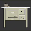Vintage White Elstar Electric Cooker With Two Circular Cooktops Covered Pot Drawer And Cabinet Door