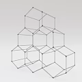 Modern Gold Geometric Cube Frame Layered Stacked Wall Decor for Home 3d model