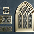 Elegant Intricate Carved Decorative Designs with Arched Window and Various Shapes