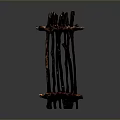 Rustic Wooden Fence Structure With Natural Twig Design And Rough Texture