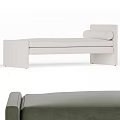 Modern Minimalist Sofa Bench In Dark Green And Beige With Upholstered Design And Clean Lines