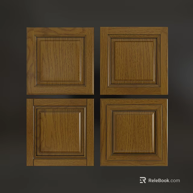 Brown Wooden Cabinet Doors Featuring Frame And Panel Design Details 3d model 