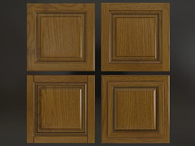 Brown Wooden Cabinet Doors Featuring Frame And Panel Design Details 3d model
