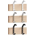 Modern Wooden Decorative Cabinet With Metal Hooks Wall Mounted Three Tier Design