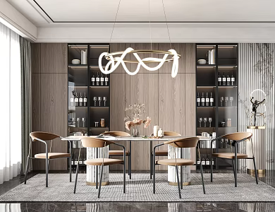 Modern Dining Table Chair Combination Dining Table Chair 3d model