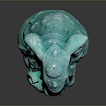 Turquoise Elephant Shaped Candle With Intricate Decorative Details On Black Background