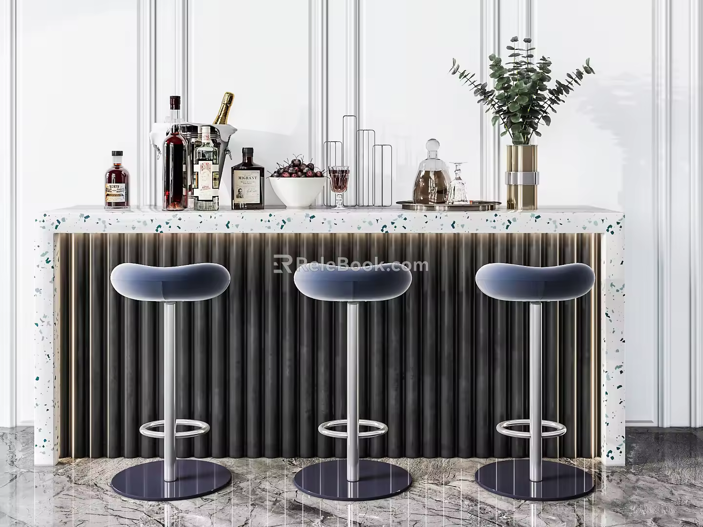 Modern Bar Chair Combination Simple Bar Chair Combination 3d model
