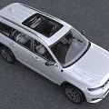 White Jeep SUV Modern Electric Vehicle With Front Grille And Alloy Wheels