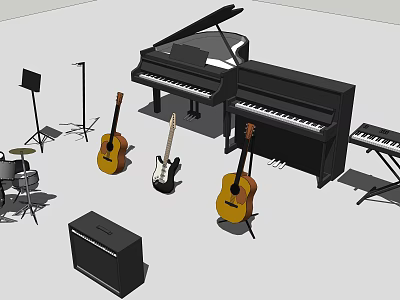 Modern Musical Instruments Music Equipment 3d model