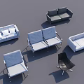 Modern Casual Sofa Set with Multiple Styles and Comfortable Seating Designs 3d model