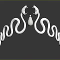 Elegant Silver Tiara With Snake Design Green Gemstone And Pearl