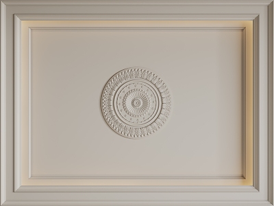 French ceiling French lamp panel French carved lines 3d model