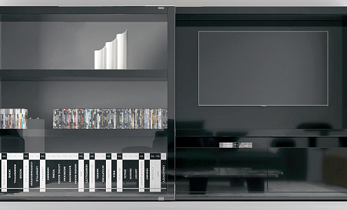 Modern TV Background Cabinet TV Cabinet Bookcase Combination 3d model