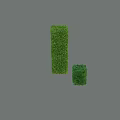 Shaped Green Topiary Plant Art With Two Sizes And Gray Background