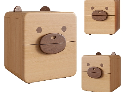 Children's cartoon bedside table model