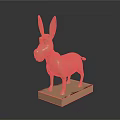 Golden Donkey Figurine Decorative Ornament Set With Base For Modern Home Decor