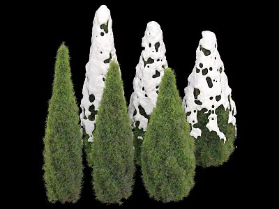 Pine trees cedar snow trees landscape trees street trees 3d model Pine trees cedar snow trees landscape trees street trees 3d model