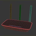 High Speed Wireless Router Three Antennas Gray Design For Stable Home Network 3d model