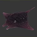 Purple Aquatic Manta Ray With White Spots And Flat Body Shape