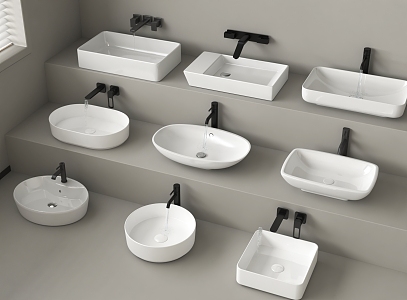 Modern wash basin wash basin counter basin faucet 3d model