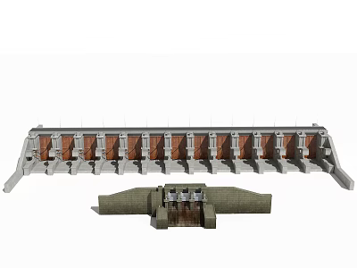 modern dam power station dam 3d model