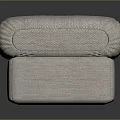 Comfortable Modern Beige Square Upholstered Ottoman With Textured Surface And Simple Design 3d model