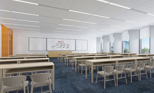 modern classroom 3d model