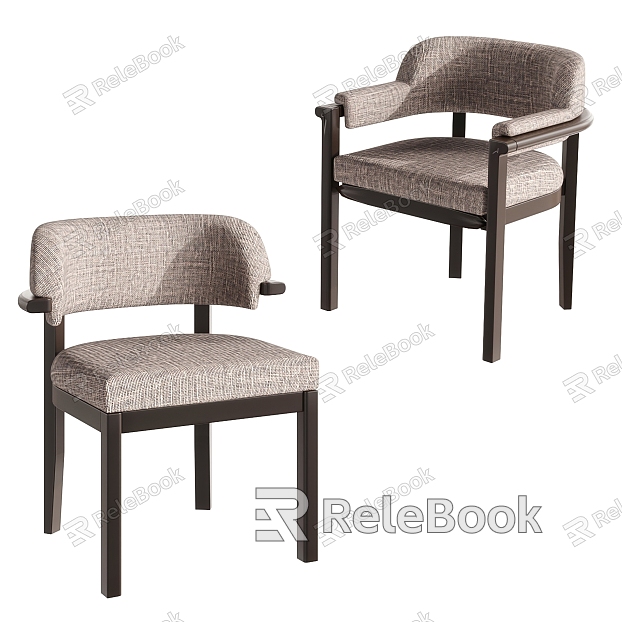 New Chinese Style Single Chair Fabric Single Chair Solid Wood Single Chair model