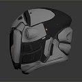 Advanced Futuristic Tactical Combat Helmet With Integrated Weapon System And Metallic Finish