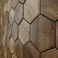 Hexagonal Wooden Tiles Pattern With Natural Wood Grain For Interior Surface 3d model