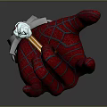 Spider Man 3D Render In Red Costume With Web Shooting Action 3d model