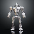 Smart Machine Humanoid Robot With Detailed Metallic Silver Mechanical Structure