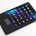 Smart Black Portable Tablet With Touchpad And Colorful App Icons On Screen