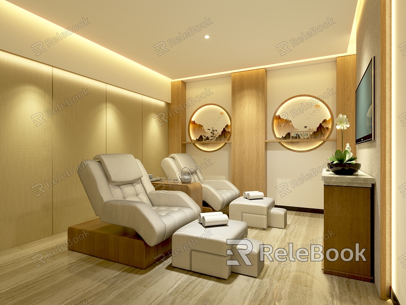 New Chinese foot bath room foot bath room model