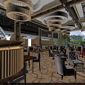 Luxurious Hotel Lobby With Elegant Chandeliers Chinese Lattice Windows Comfortable Seating Areas And Natural Light