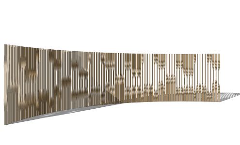 modern landscape wall curved grid landscape wall 3d model