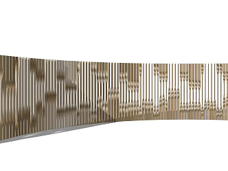 modern landscape wall curved grid landscape wall 3d model