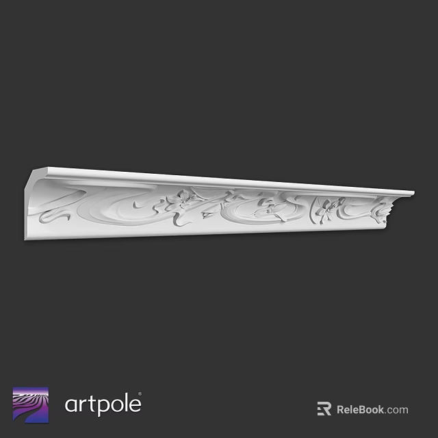 White Carved Architectural Component With Intricate Patterns And Ornate Design 3d model 