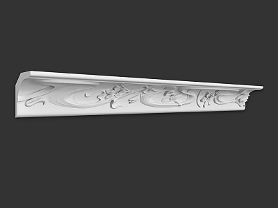 White Carved Architectural Component With Intricate Patterns And Ornate Design 3d model