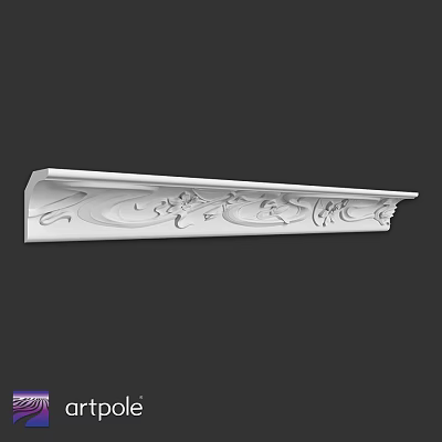 White Carved Architectural Component With Intricate Patterns And Ornate Design 3d model