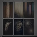 Modern Shower Sauna Interior Design With Abstract Art Paintings And Spiral Line Patterns