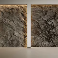 Natural Rock Texture Background Wall With Dual Panel Light And Dark Tones Warm Lighting