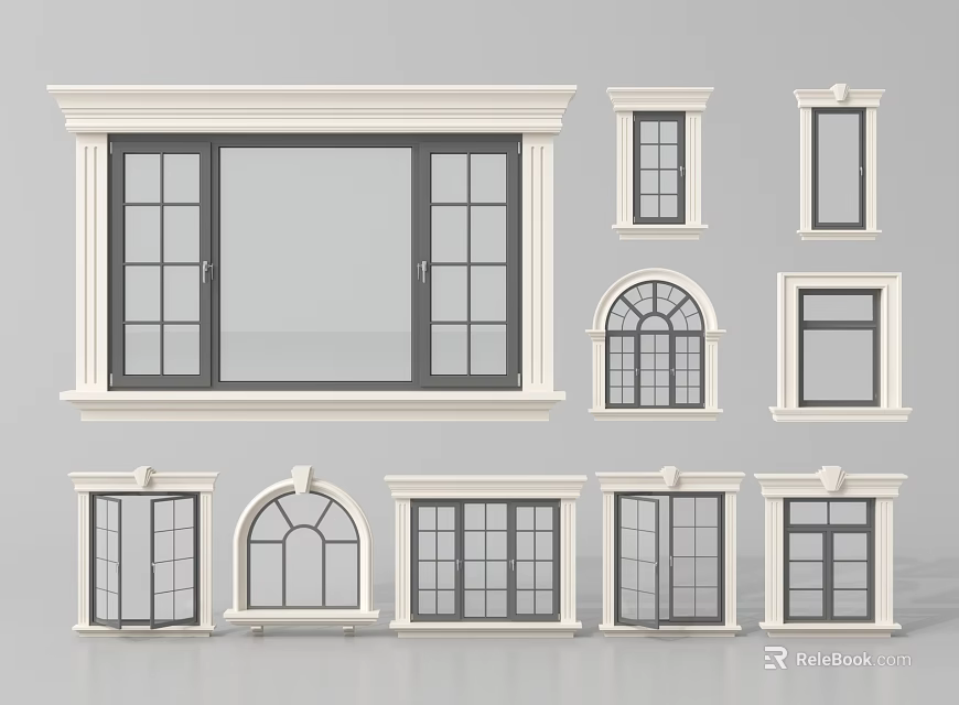 Casement Windows Featuring Different Shapes Various Designs And Multiple Styles For Home 3d model