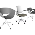 Modern Office Chairs With Various Designs Colors And Wheeled Bases