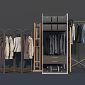 Practical Wardrobe Storage Design With Hanging Racks Drawers And Organized Clothes 3d model