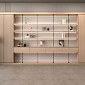 Modern Wooden Bookshelf Interior With Open Shelves And Decorative Items